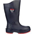 Tingley Rubber FliteÂ Knee Boot, Size 13, 15"H, Composite Toe, Chevron-PlusÂ Outsole, Blue W/ Red Sole 26256.13
